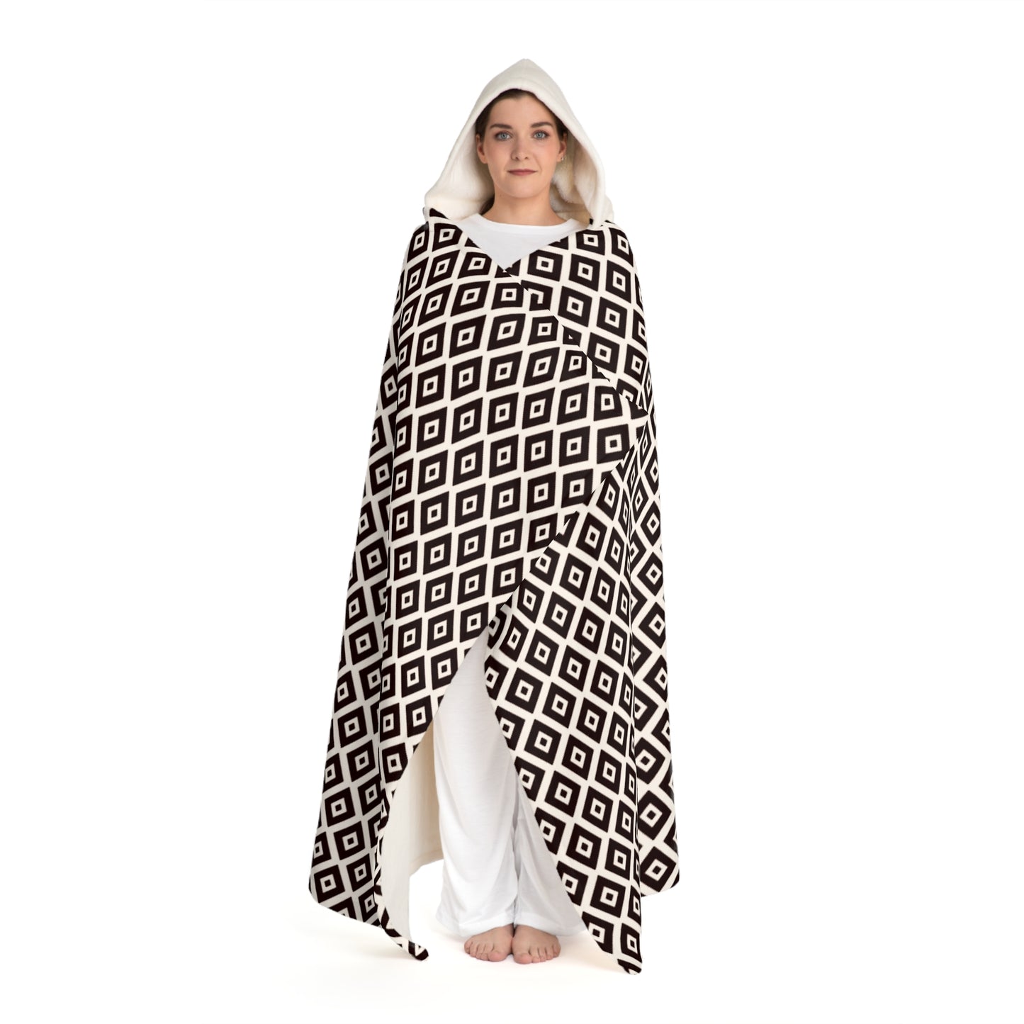 Diamond Life Hooded Sherpa Fleece Blanket