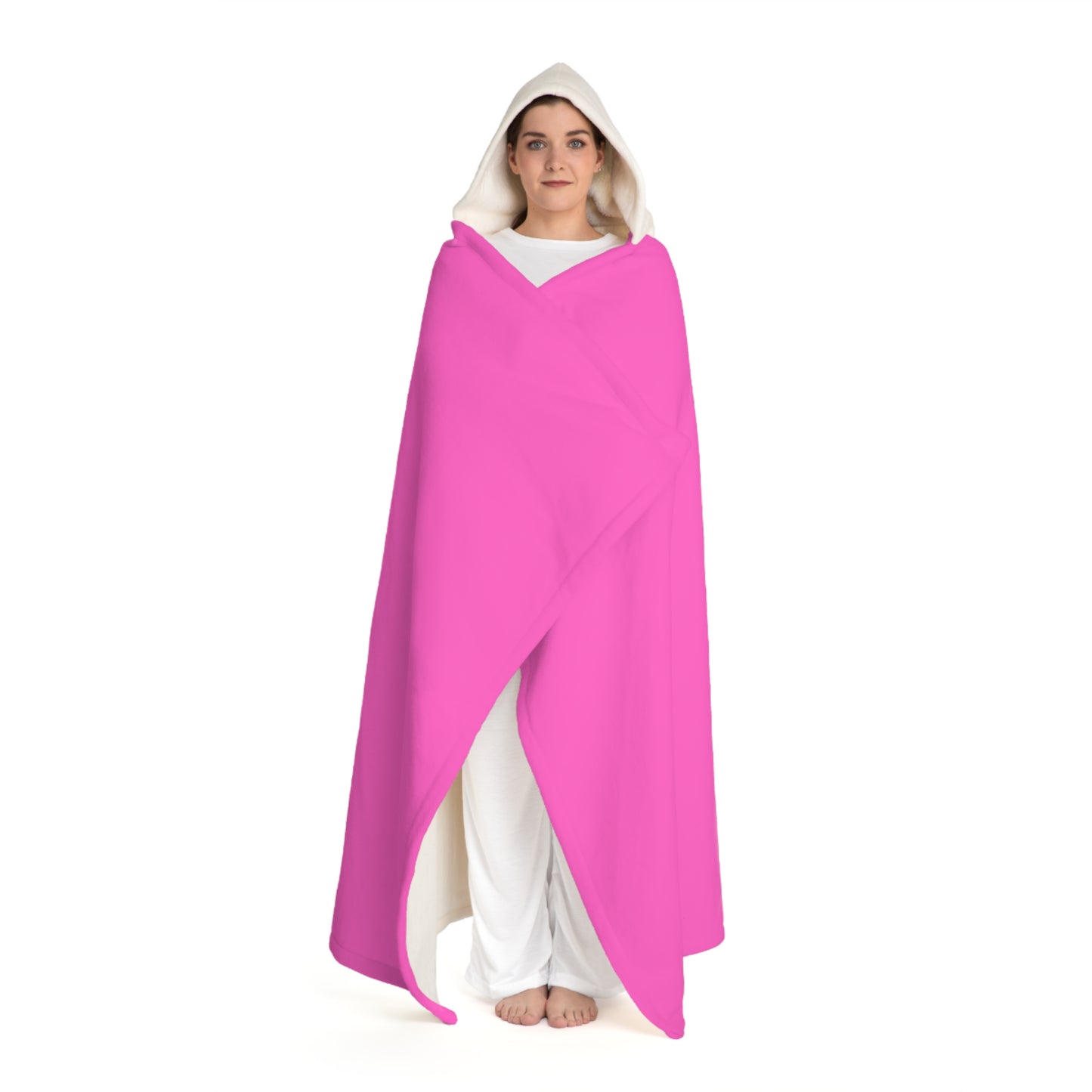 Bubblegum Pink Hooded Sherpa Fleece Blanket