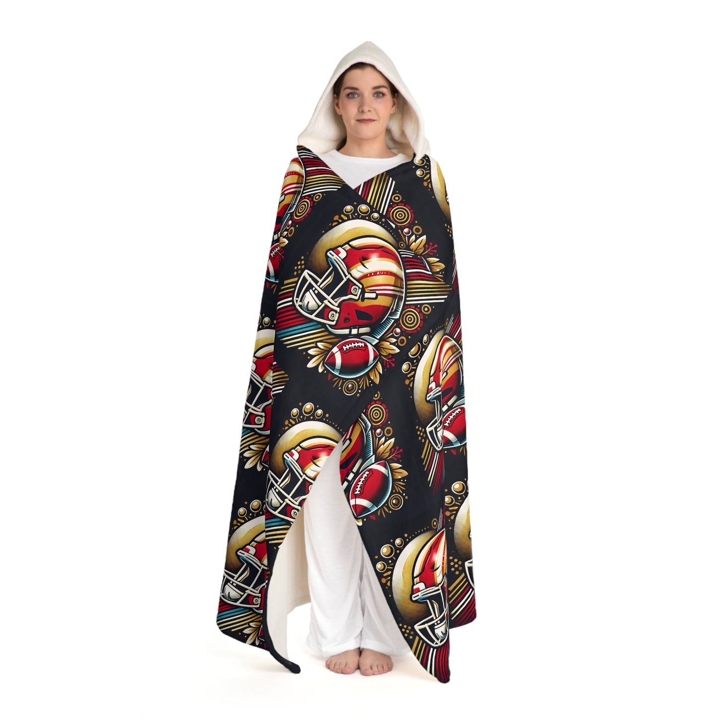 San Francisco Hooded Sherpa Fleece Blanket
