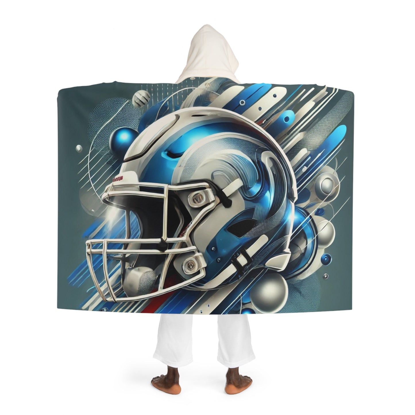 Football Season Hooded Sherpa Fleece Blanket