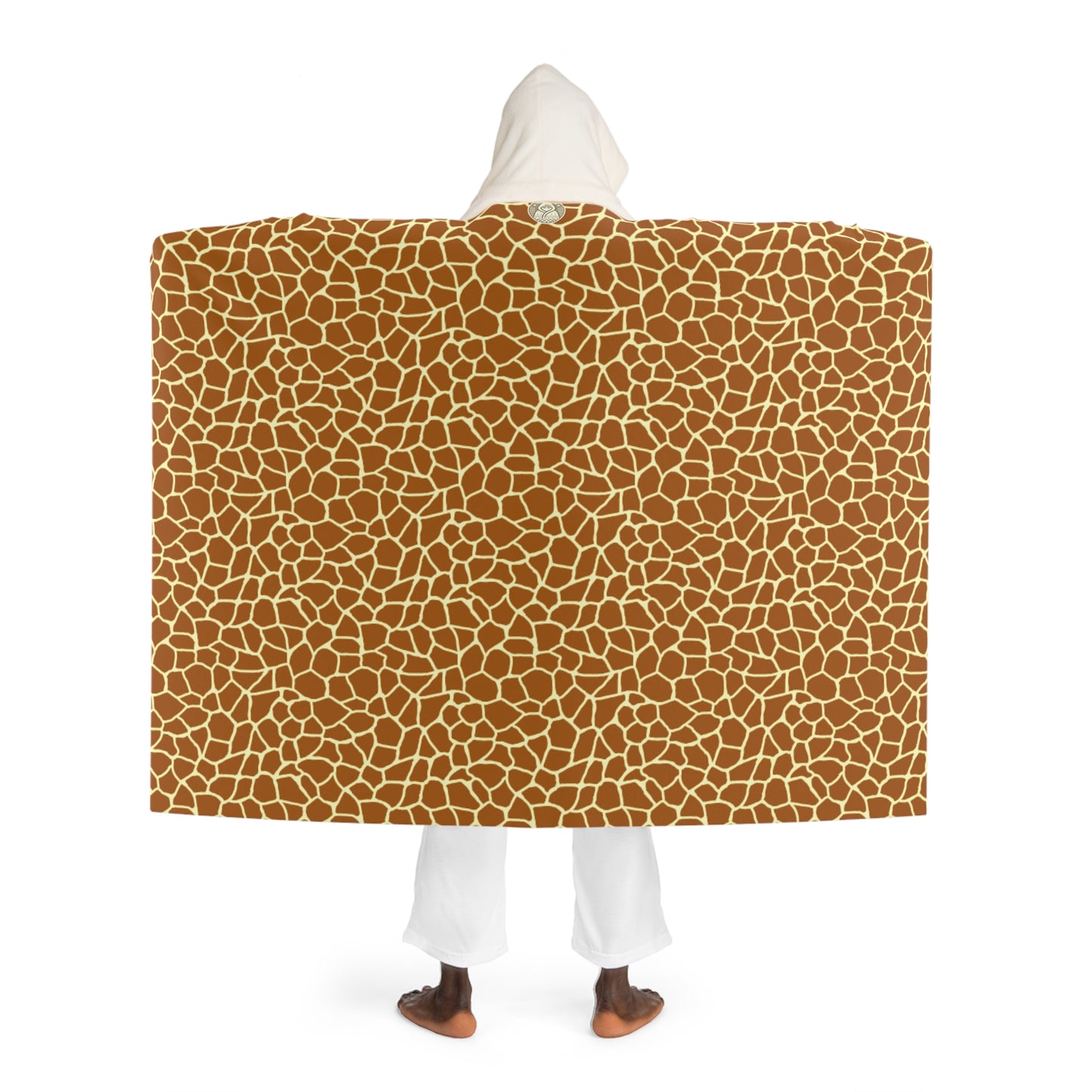 Giraffe Sunset Hooded Sherpa Fleece Blanket