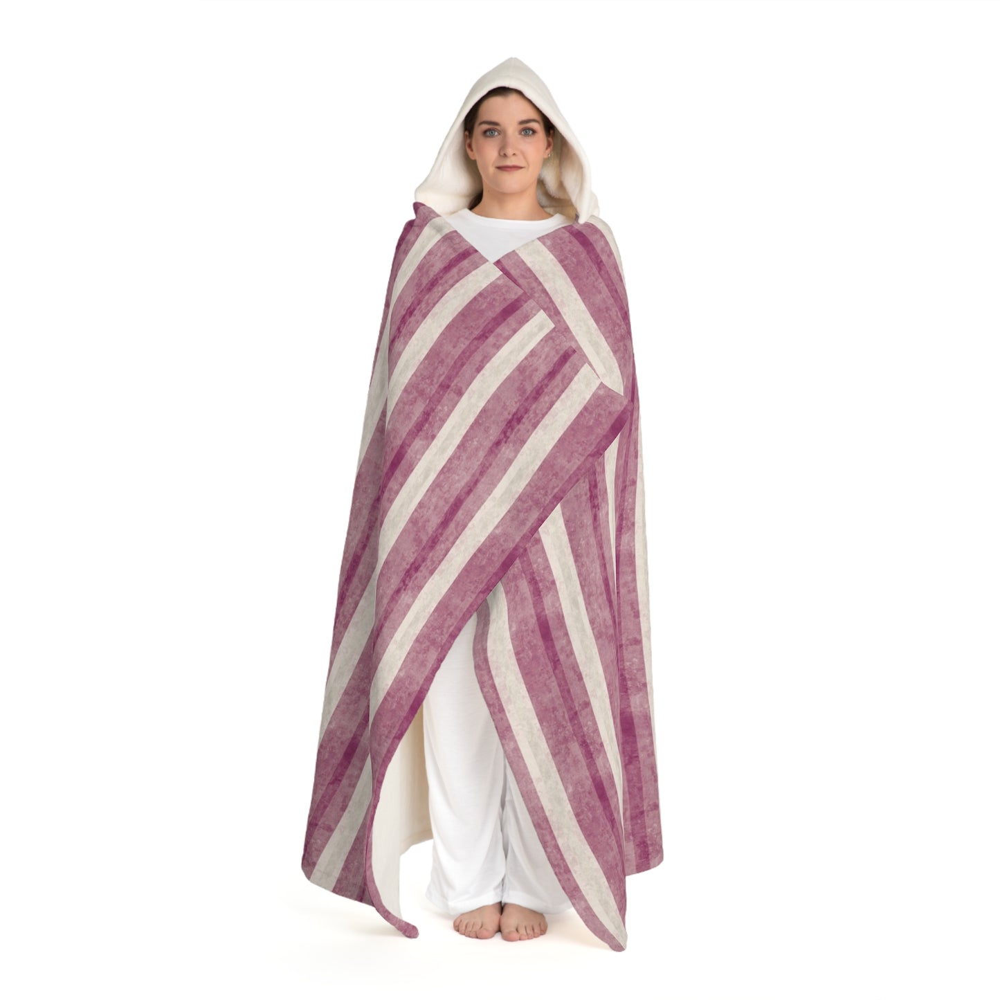 Marthas Vineyard Plum Hooded Sherpa Fleece Blanket