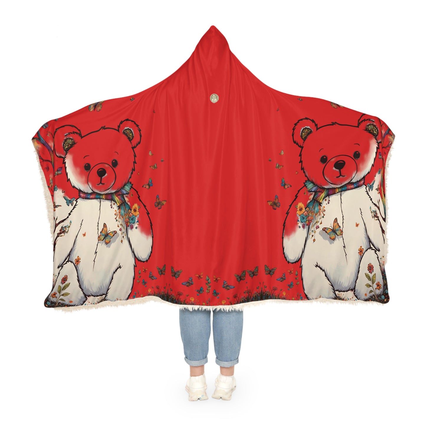 Fall Bear Red Snuggle Blanket