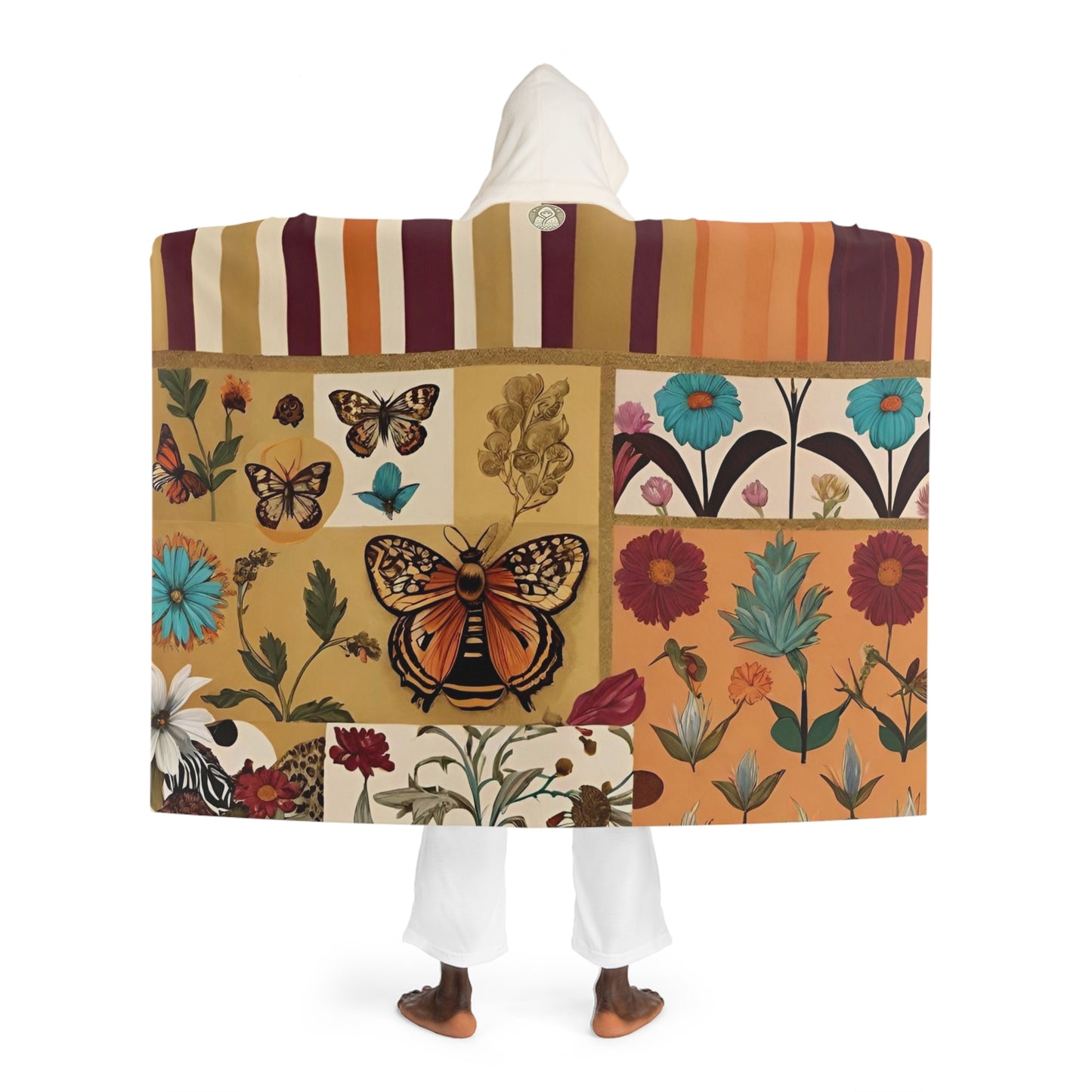 Butterfly Collection Hooded Sherpa Fleece Blanket