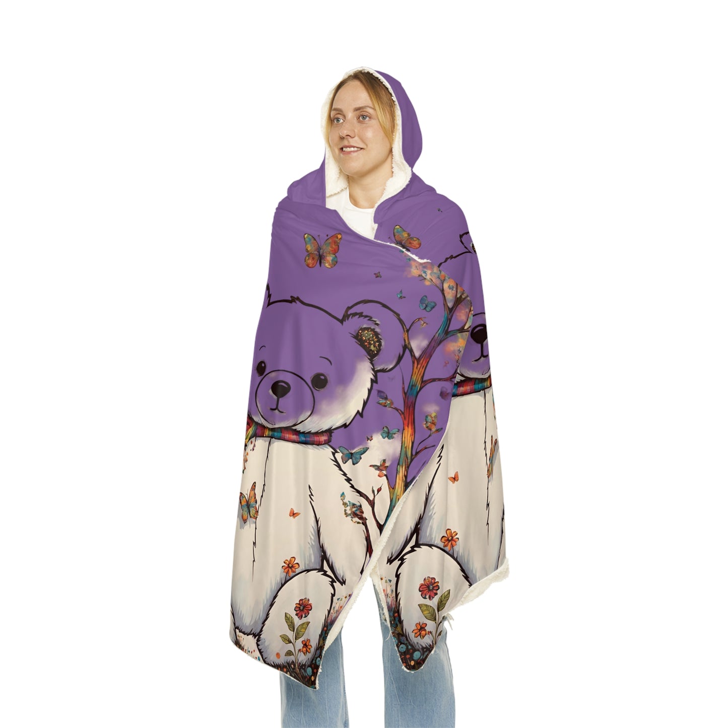 Fall Bear Lt Purple Snuggle Blanket