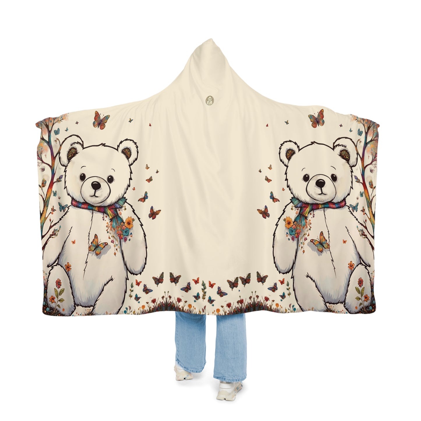 Fall Bear Cream Snuggle Blanket